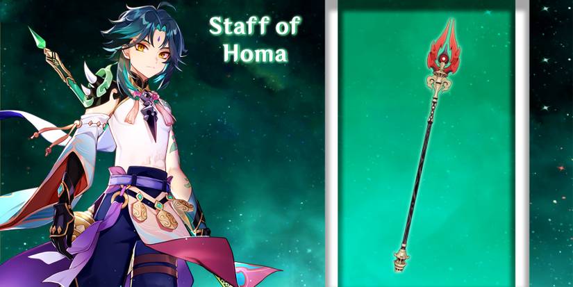 xiao using staff of homain genshin impact