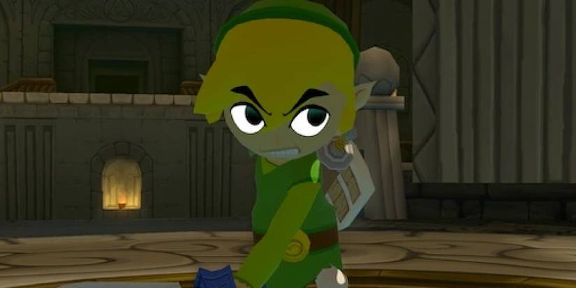 Toon Link after slashing the Master Sword