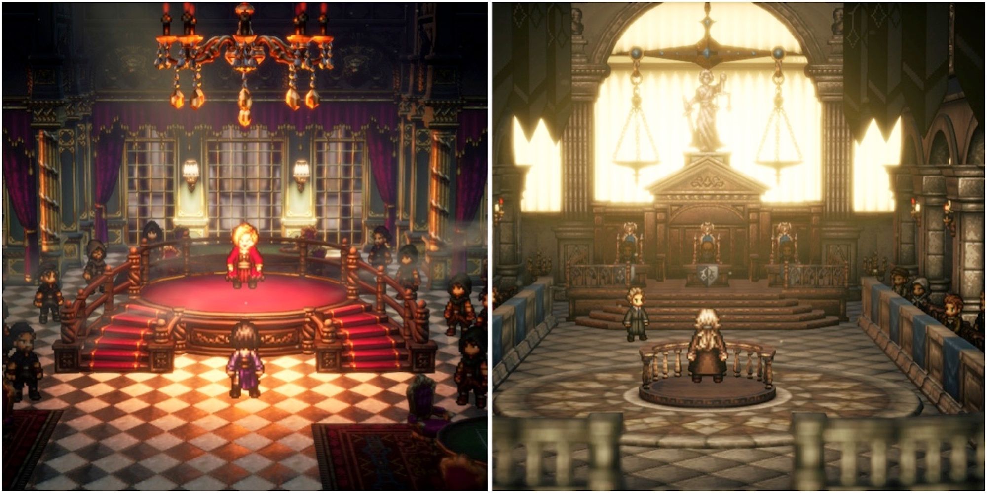 Cutscenes featuring characters in Octopath Traveler 2 