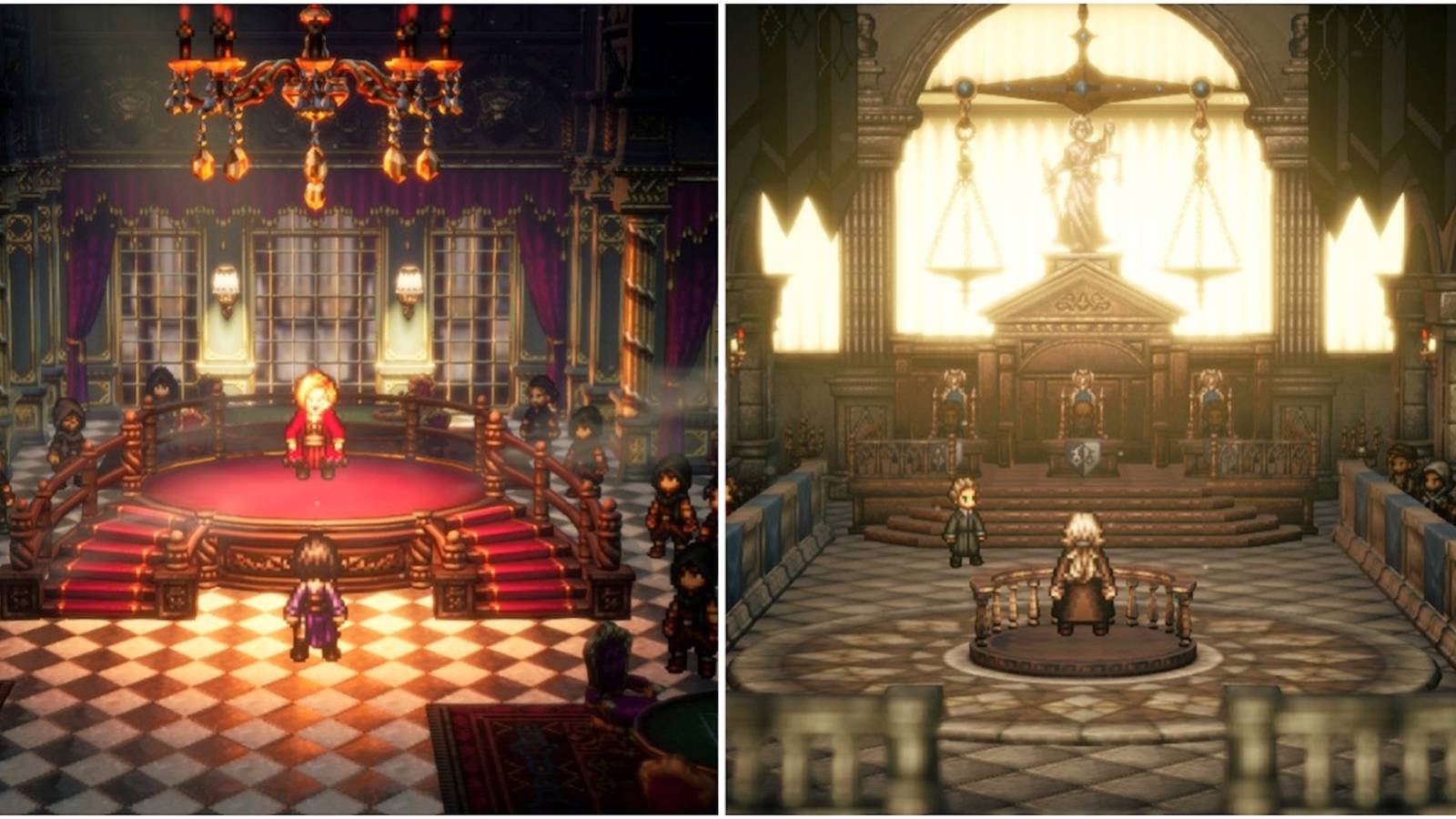Cutscenes featuring characters in Octopath Traveler 2 
