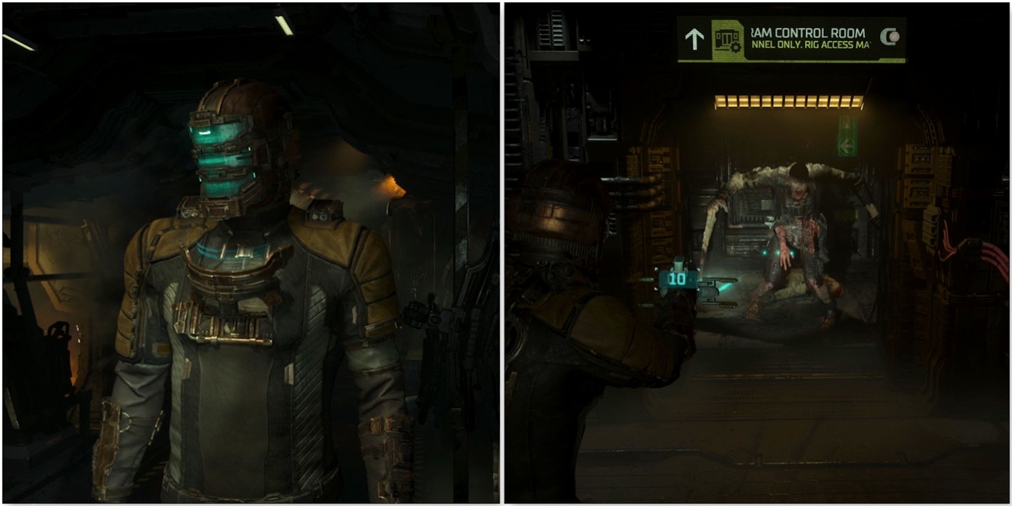 Isaac and fighting enemies in the Dead Space remake