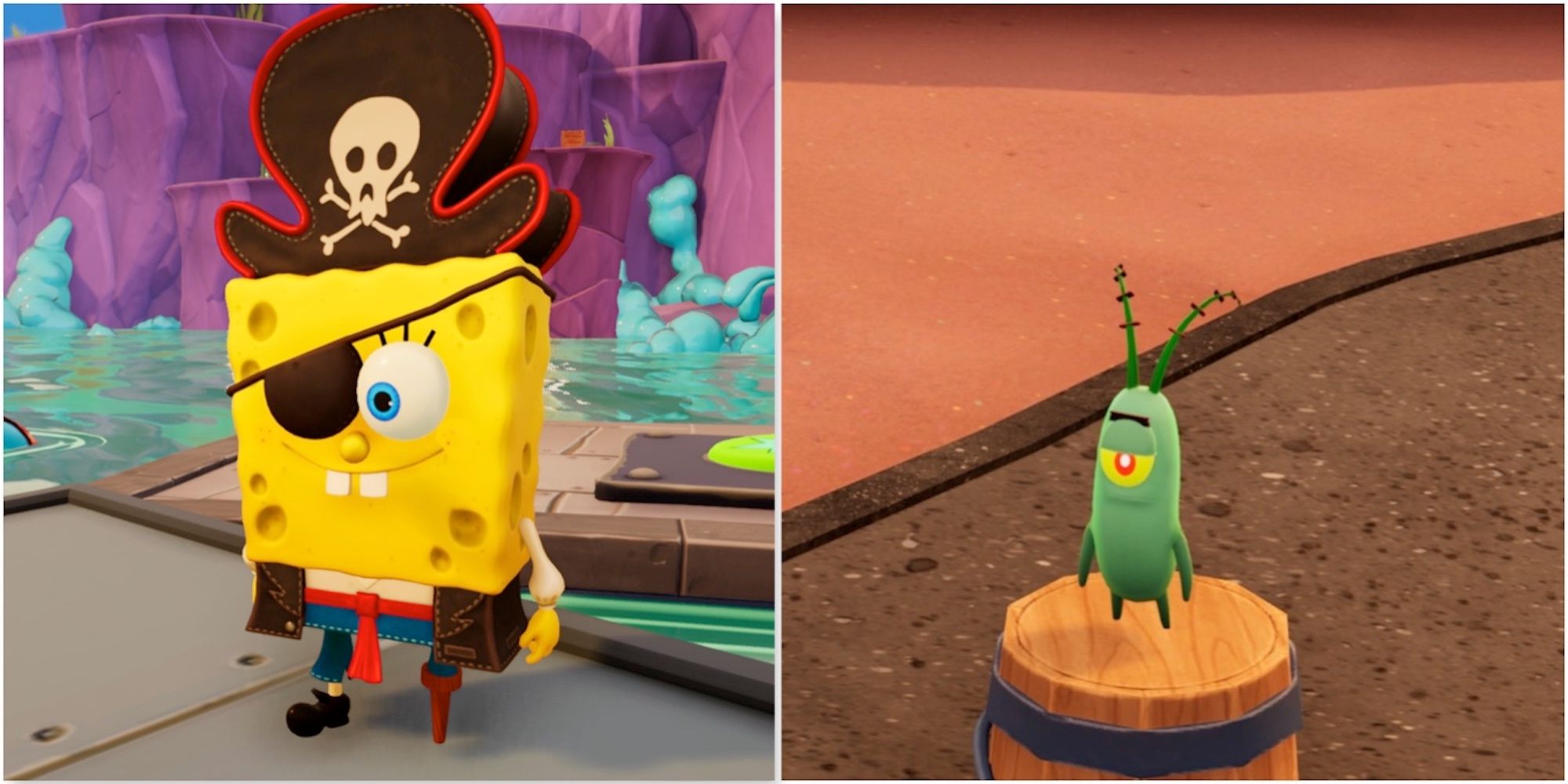 SpongeBob and Plankton in SpongeBob SquarePants The Cosmic Shake