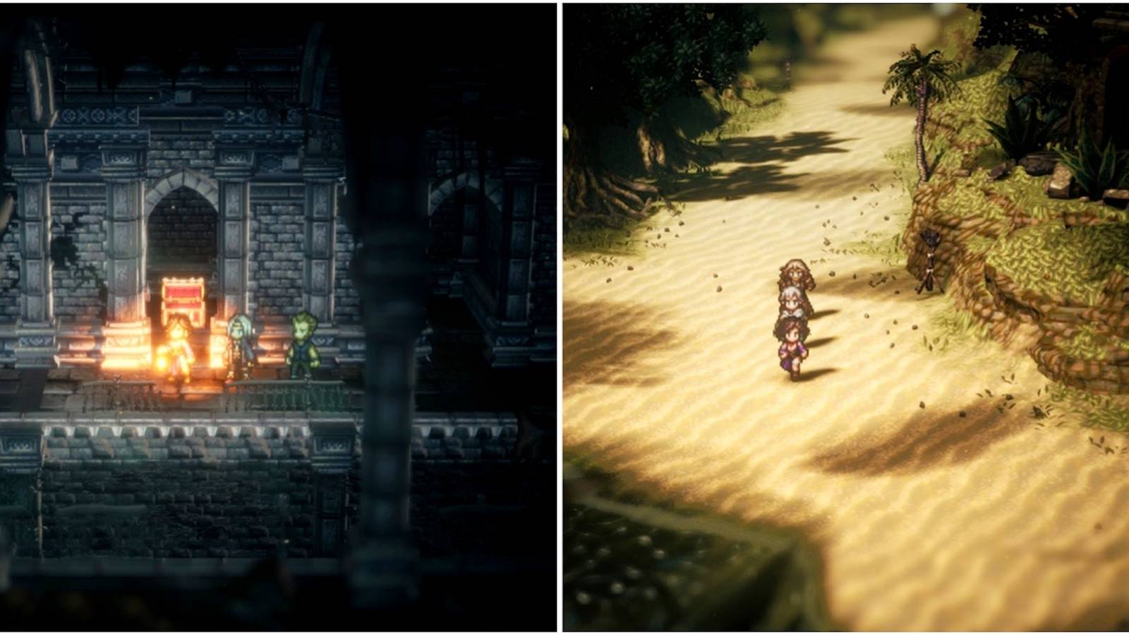 Exploring the world in Octopath Traveler 2