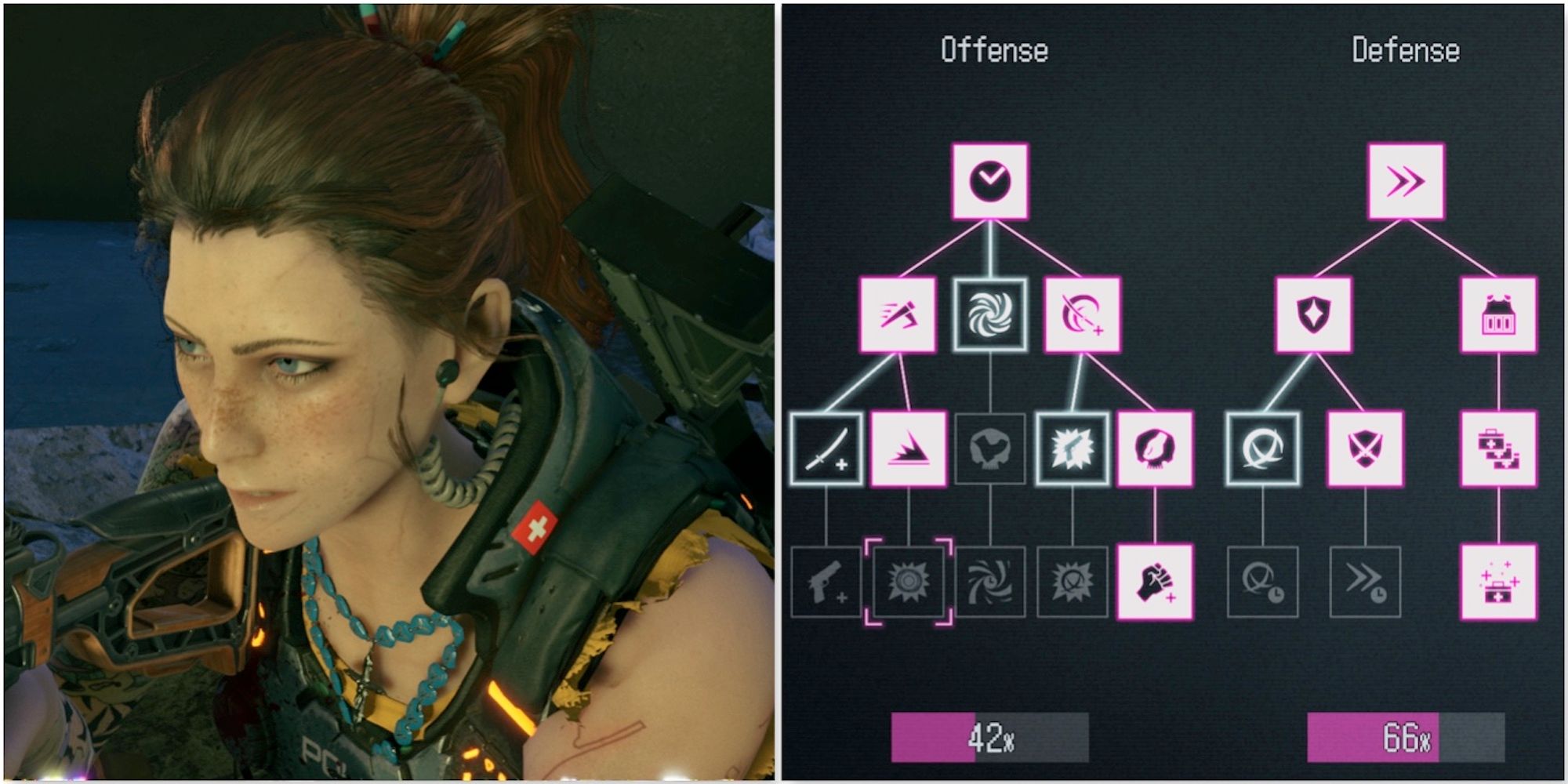 0000 Hannah and the skill tree in Wanted Dead