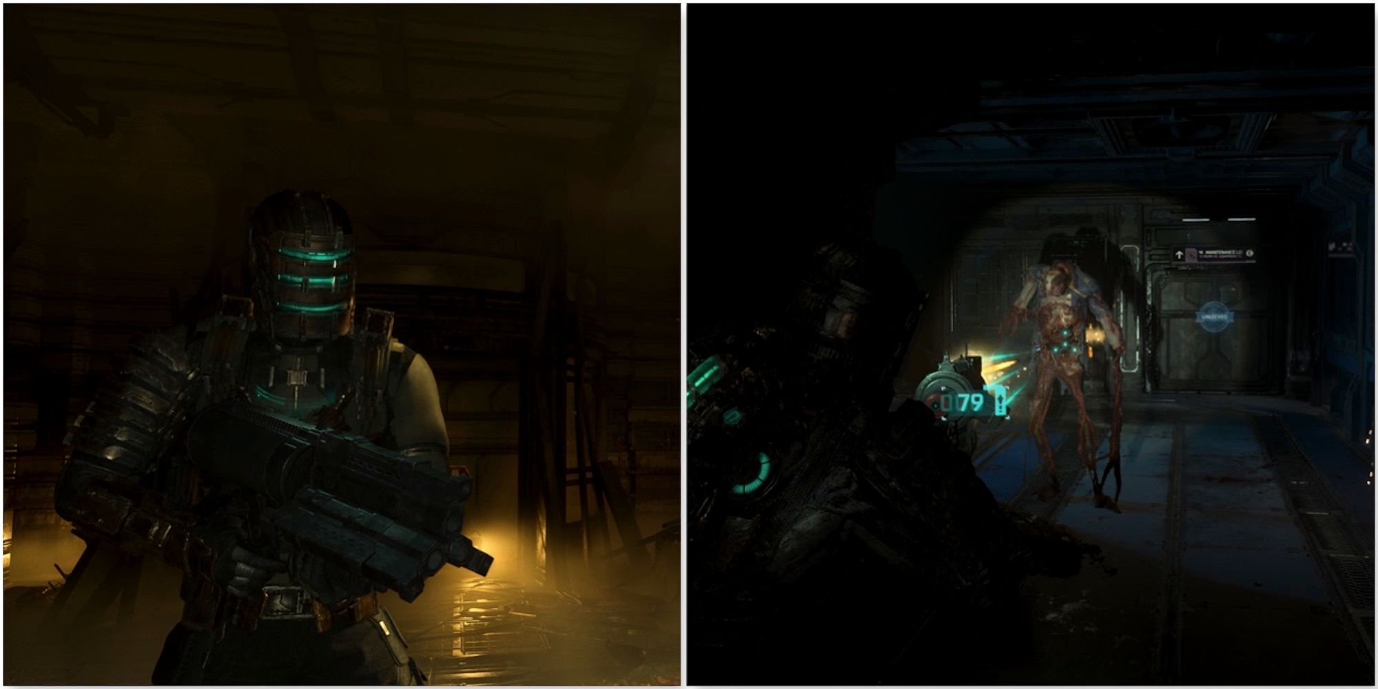 Isaac and fighting enemies in the Dead Space remake