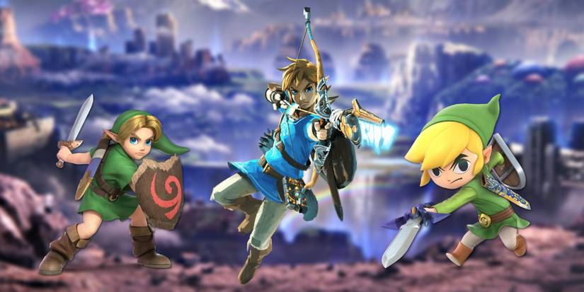 toon link, young link, and link in super smash bros. ultimate