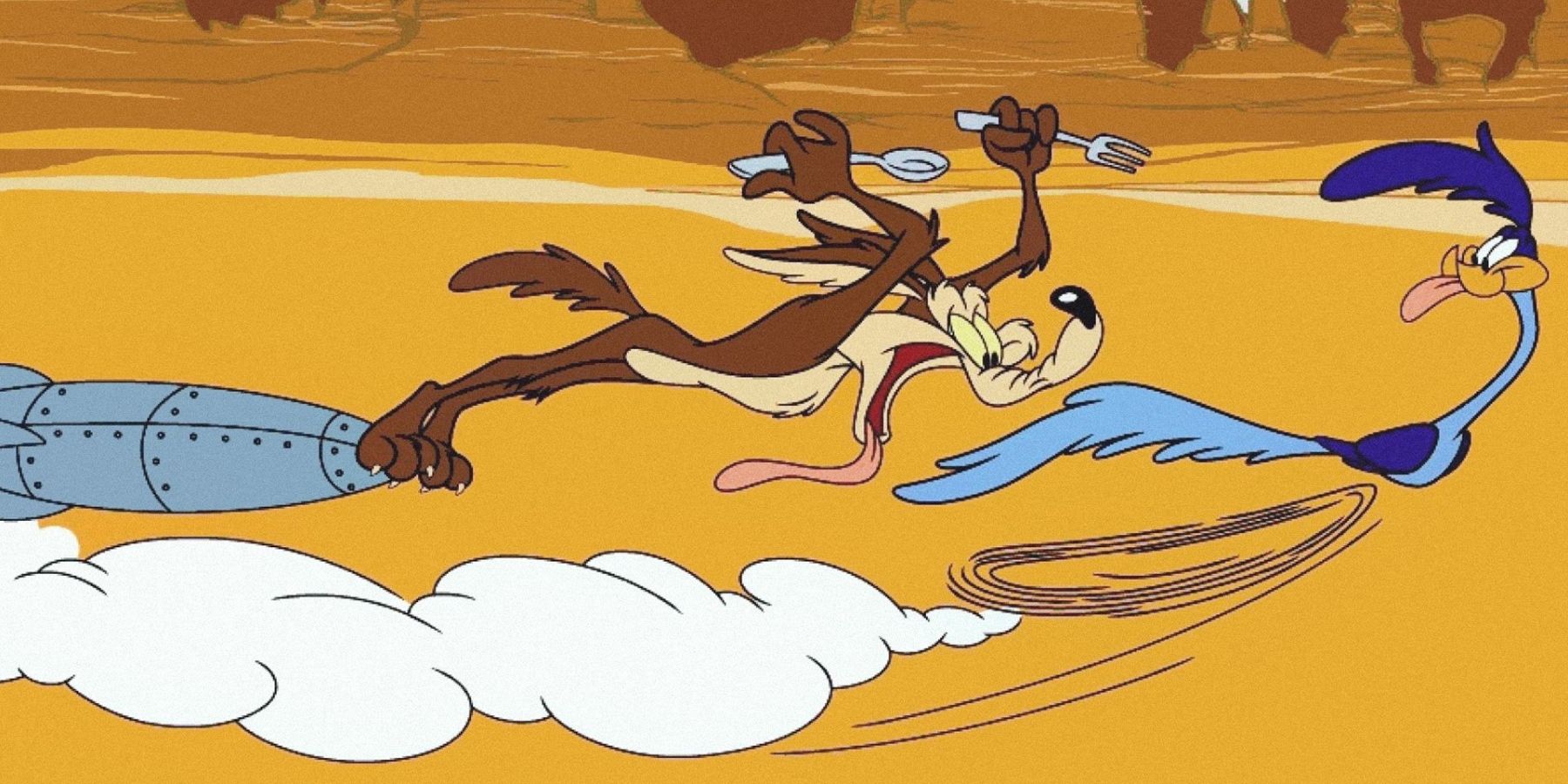 Wile E Coyote and Roadrunner from the Looney Tunes 