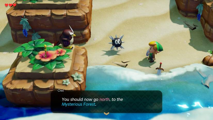owl sword beach links awakening zelda conversation