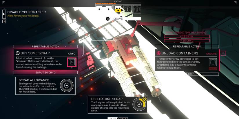 The Scrap Freighter in Citizen Sleeper