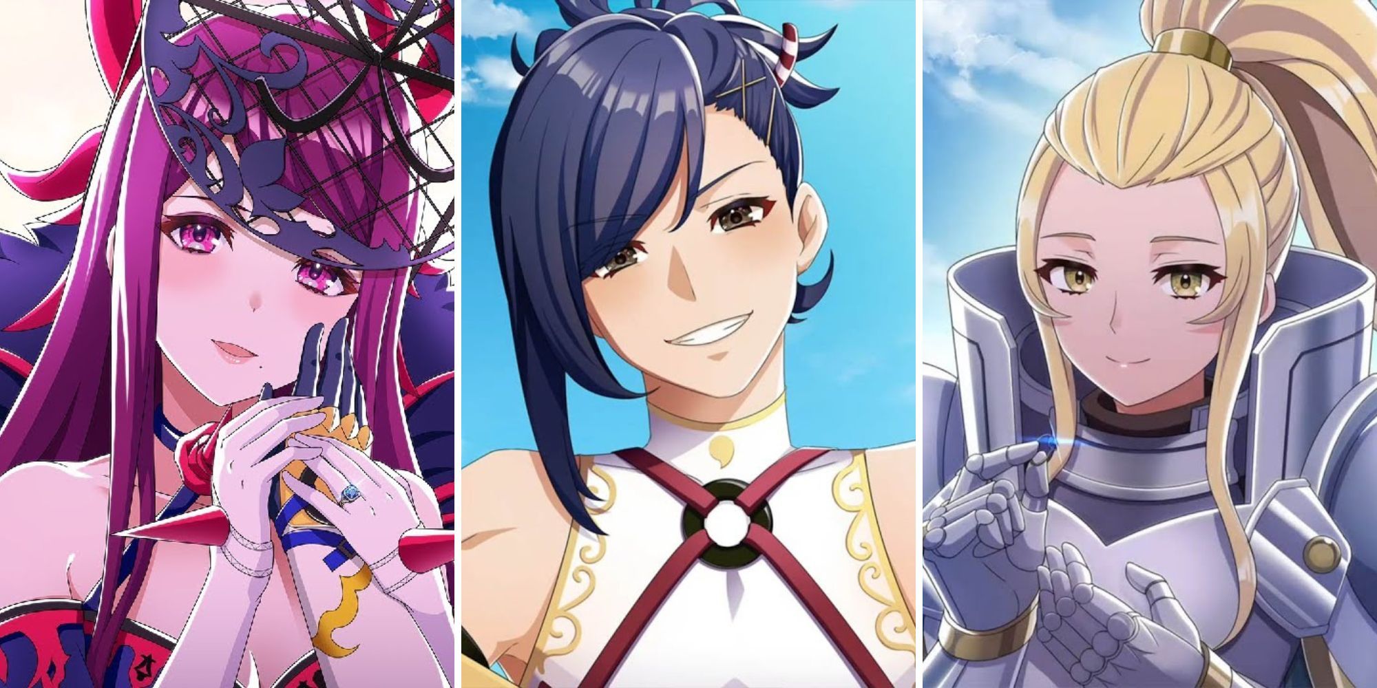 A grid showing three of the best romances In Fire Emblem Engage