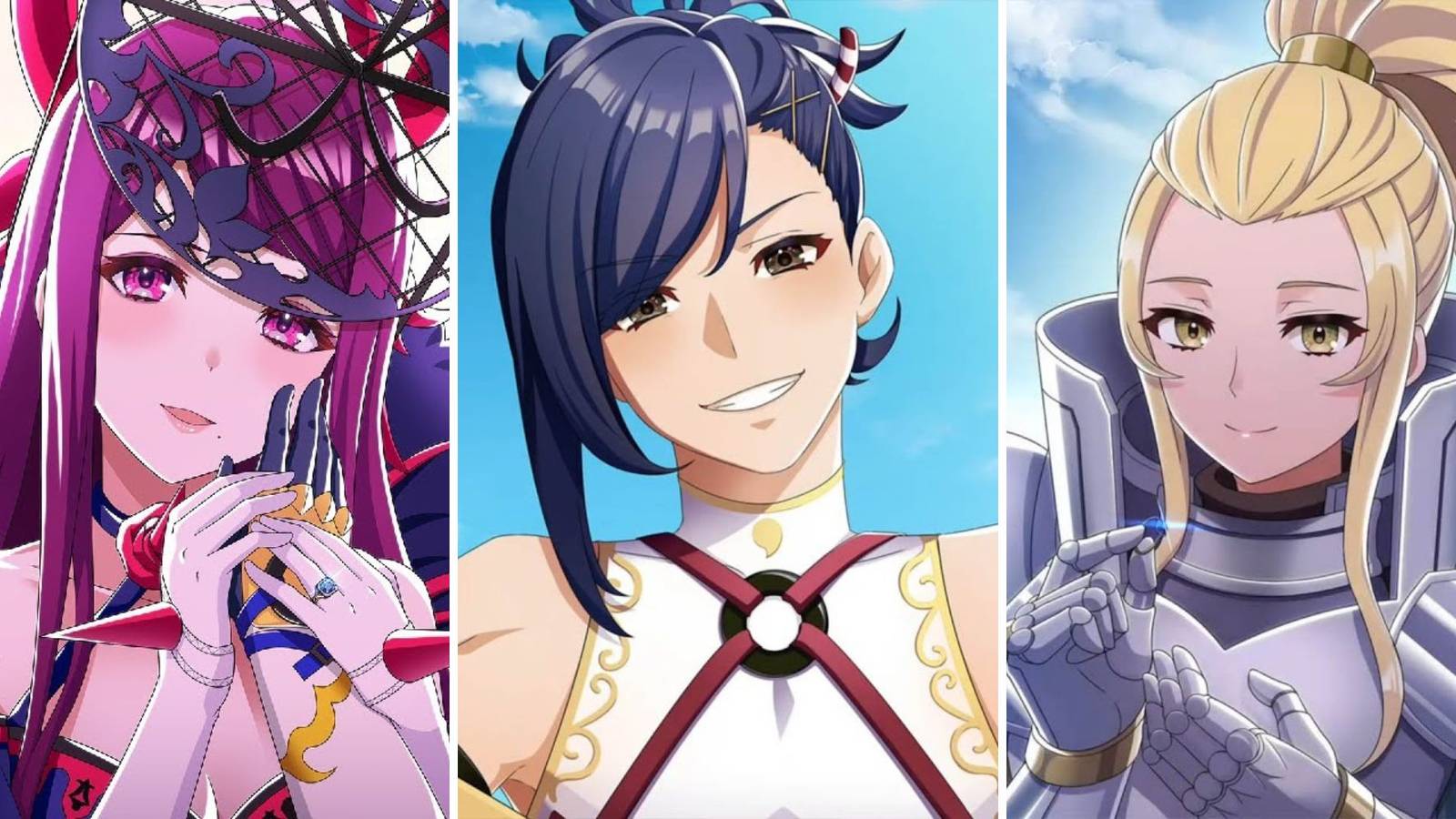 A grid showing three of the best romances In Fire Emblem Engage