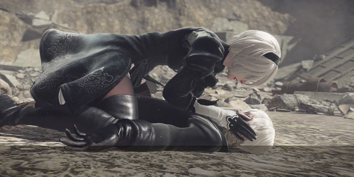 9S and 2B in Nier: Automata