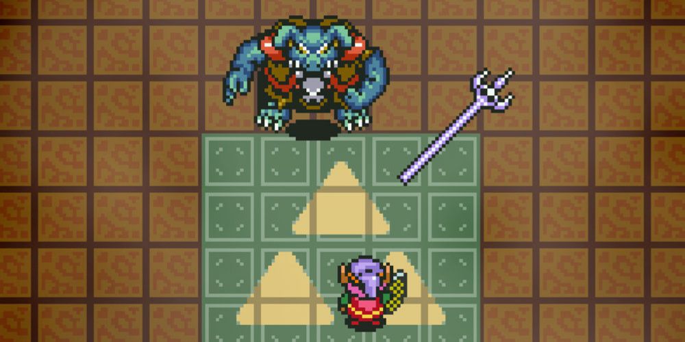 Link prepares to fight Ganon in A Link to the Past Ganon Fight