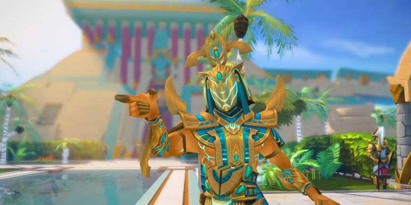 A player donning good armor in RuneScape