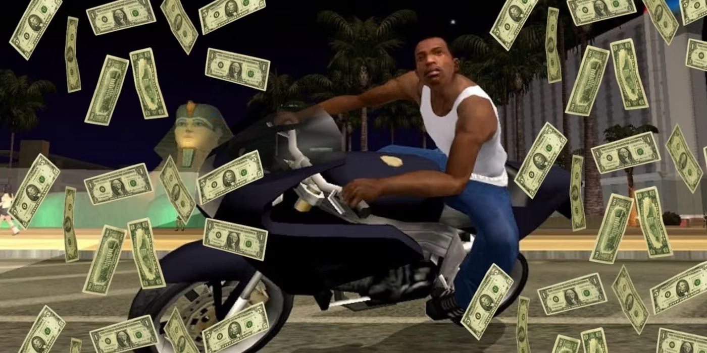 A rich CJ in Grand Theft Auto: San Andreas
