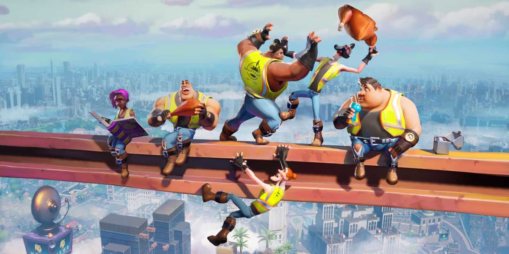 A team of fighters attacking in Rumbleverse