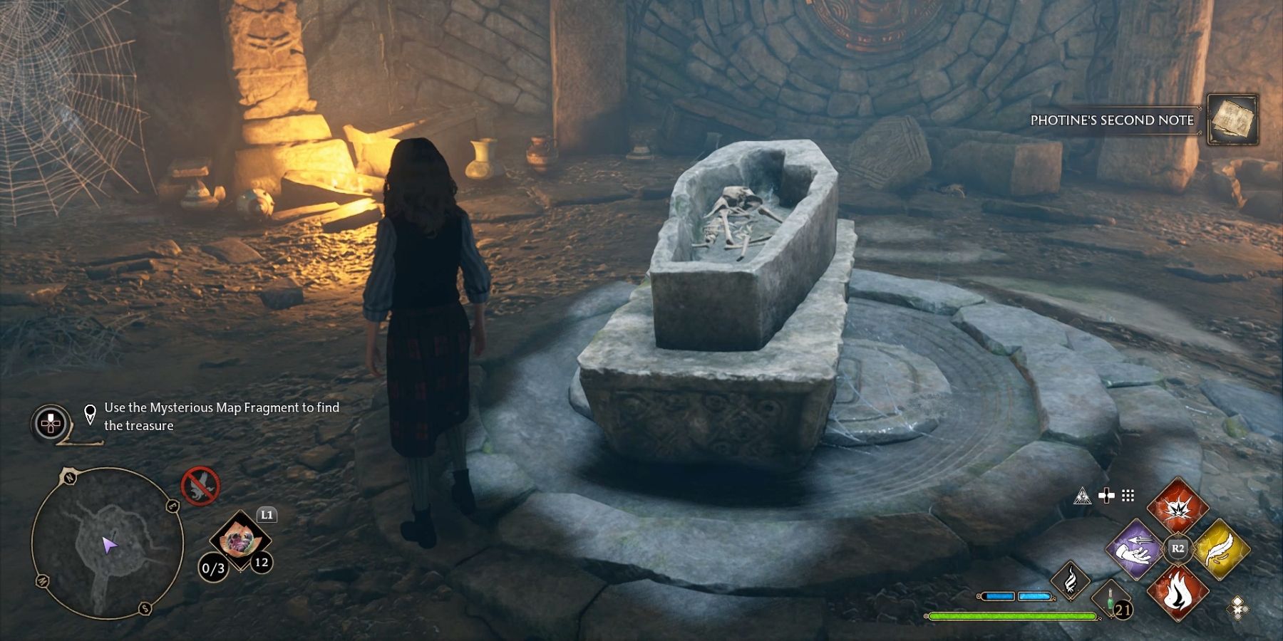 a tomb filled with bones in hogwarts legacy