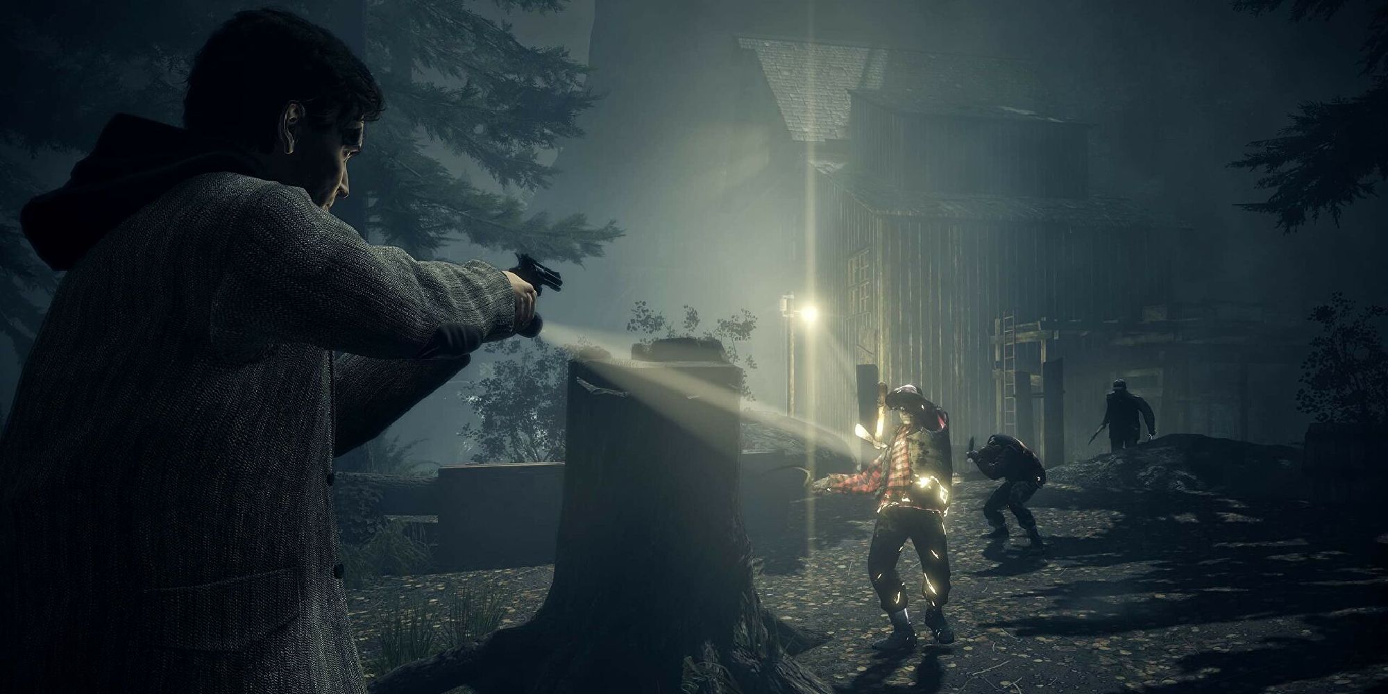 The titular protagonist shooting down some enemies. 