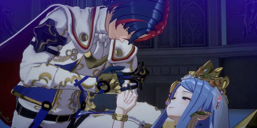 Alear mourning the death of his mother in Fire Emblem Engage