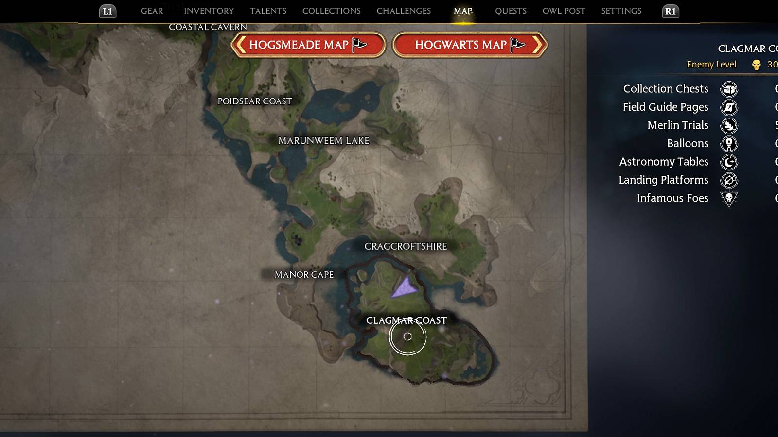 all clagmar coast merlin trials in hogwarts legacy