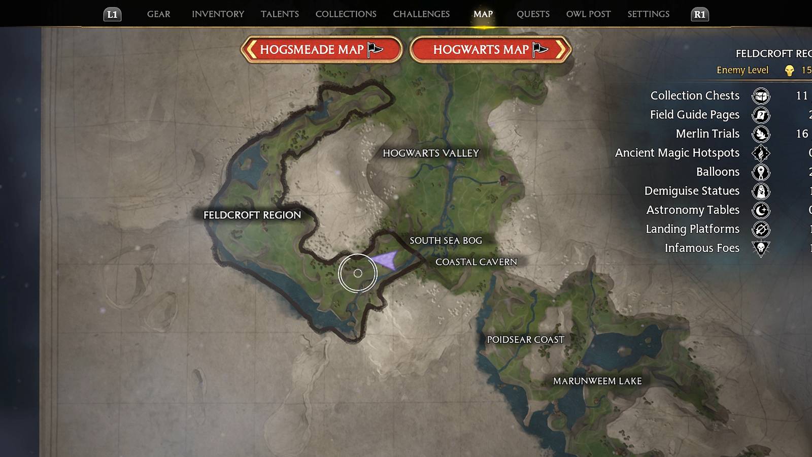 all feldcroft region merlin trials in hogwarts legacy