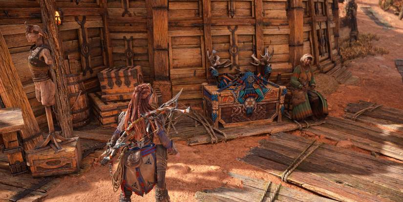 Aloy looking at stash