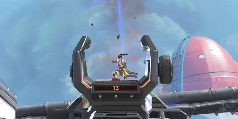 An enemy lifted by Gravity Lift