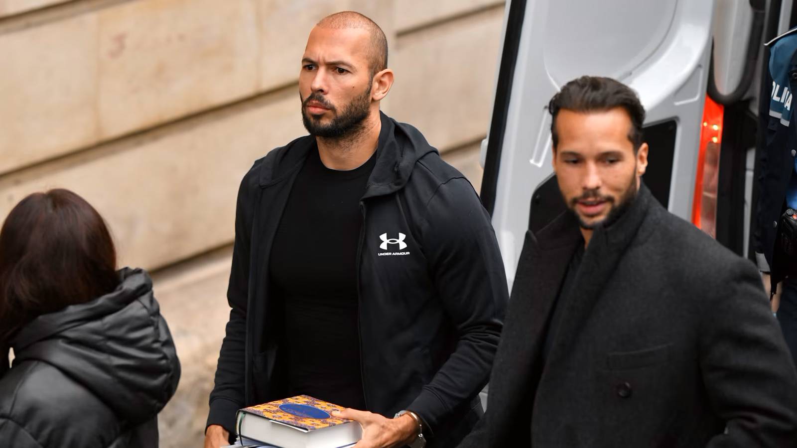 Andrew Tate outside courthouse