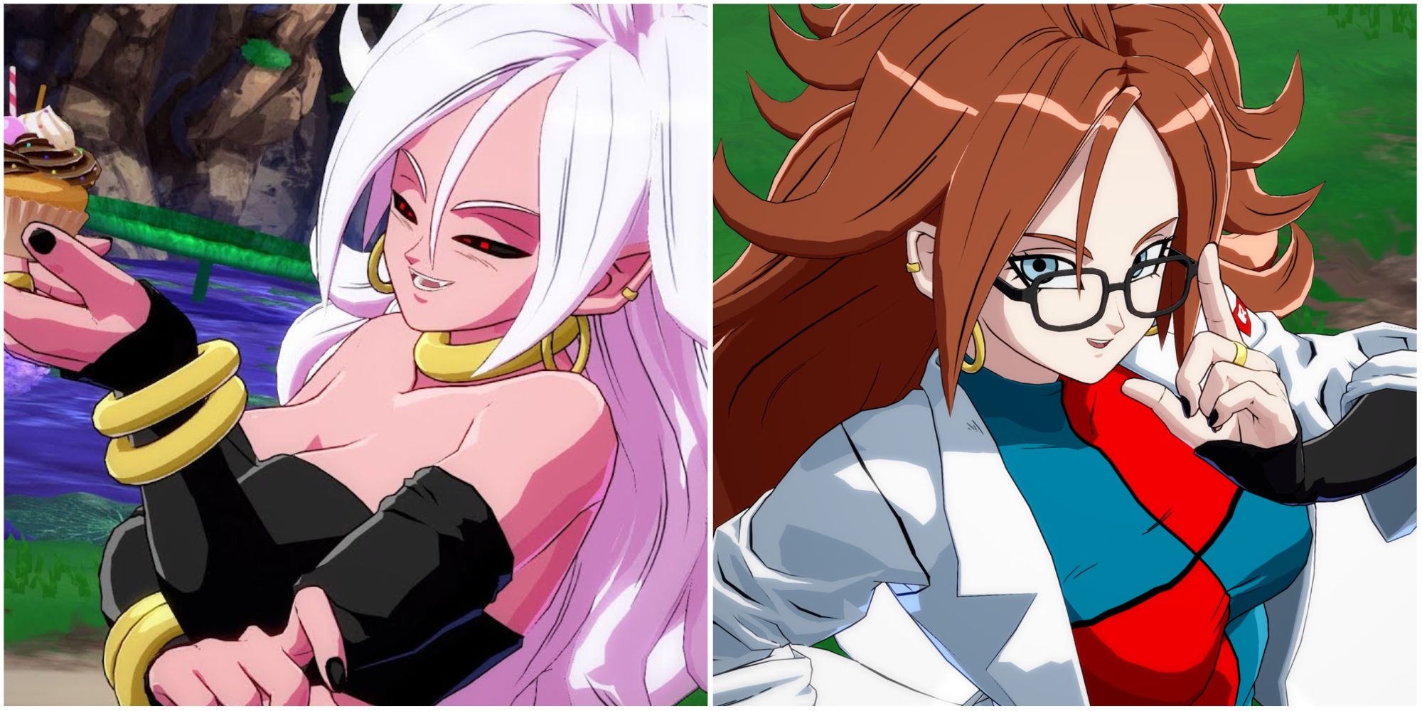 The two sides of Android 21 in Dragon Ball FighterZ