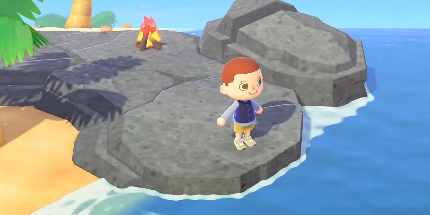 animal crossing new horizons beach rocks cliff