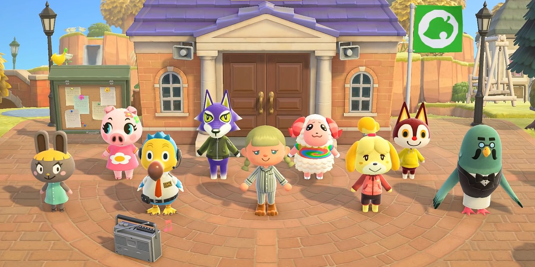 animal crossing new horizons group stretching