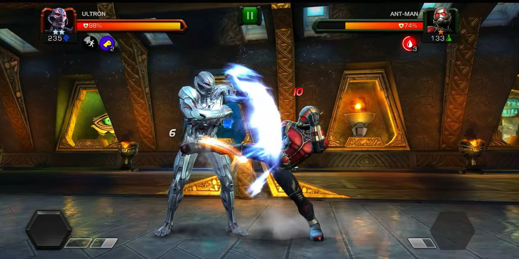 Ant-Man fighting Ultron in Contest of Champions