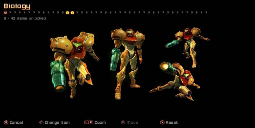 Artwork of Samus from the gallery in Metroid Prime Remastered