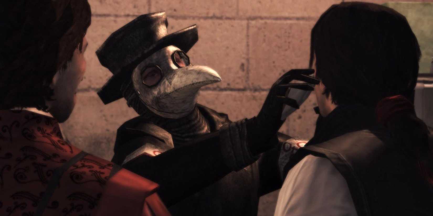 A doctor tending to Ezio in Assassin's Creed 2