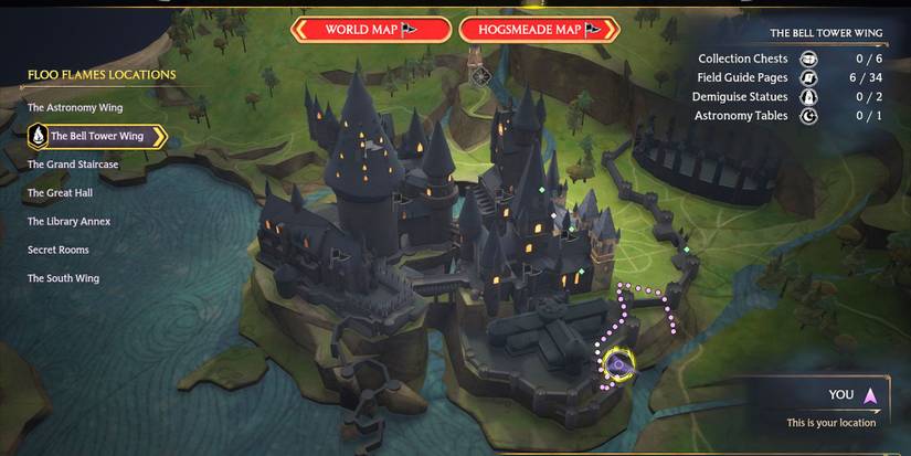 Astronomy table location South Hogwarts Castle Hogwarts Legacy