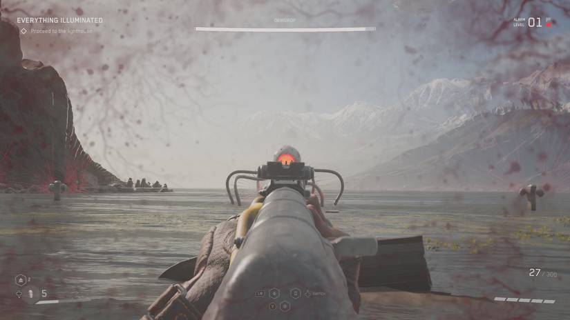 dewdrop lined up in the Kalash sights