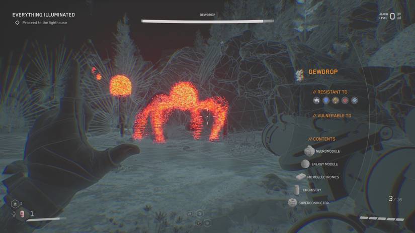 Dewdrop being scanned