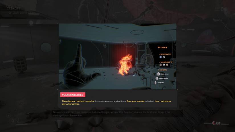 A tutorial prompt educating the player about using the scanner