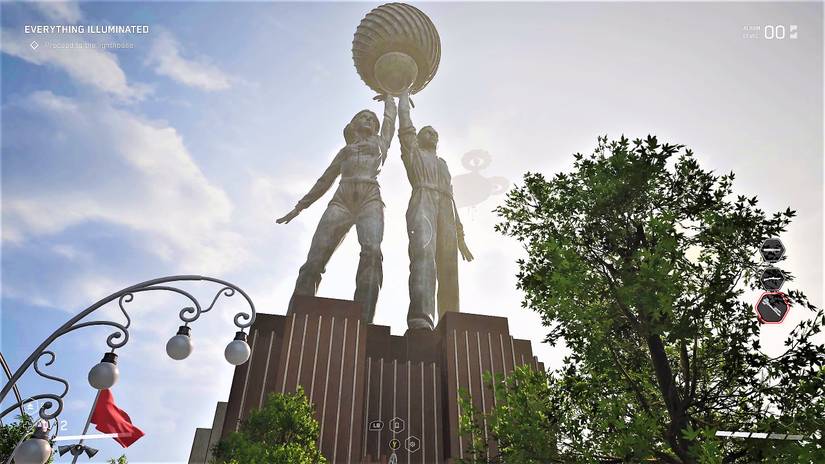 The statue atop the Kollektive complex