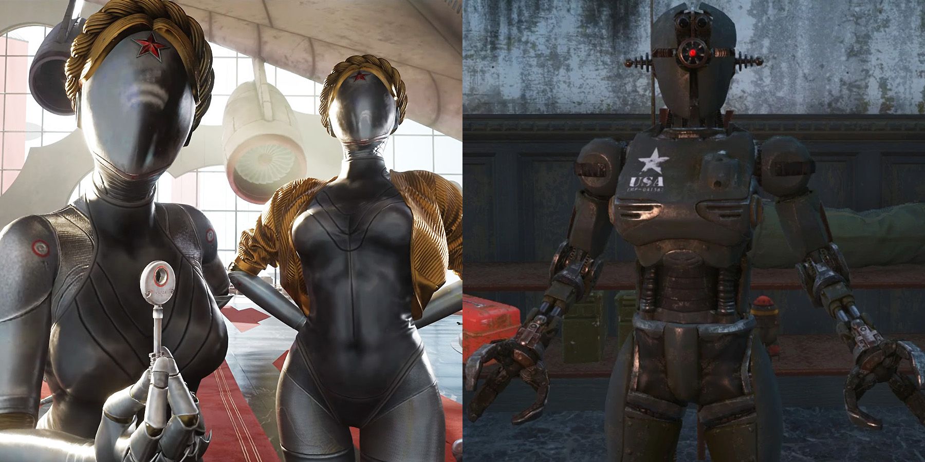 Atomic Heart Robot Twins and Fallout 4 KLEO