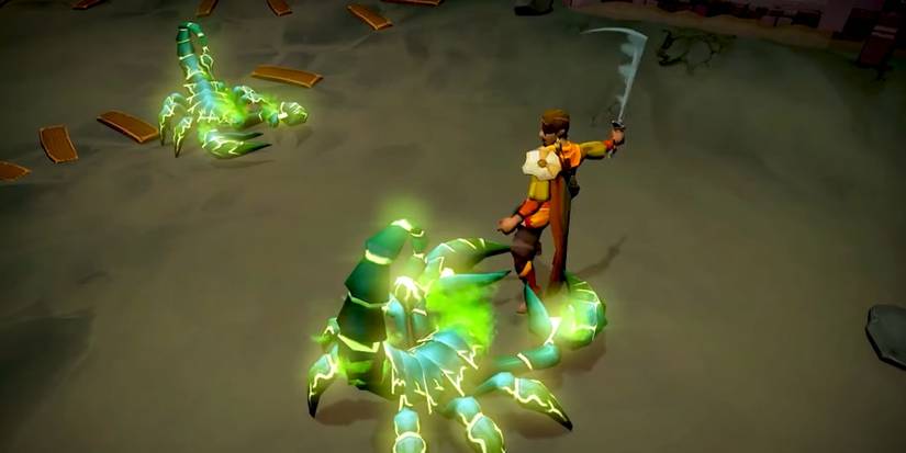 Attacking a foe in RuneScape