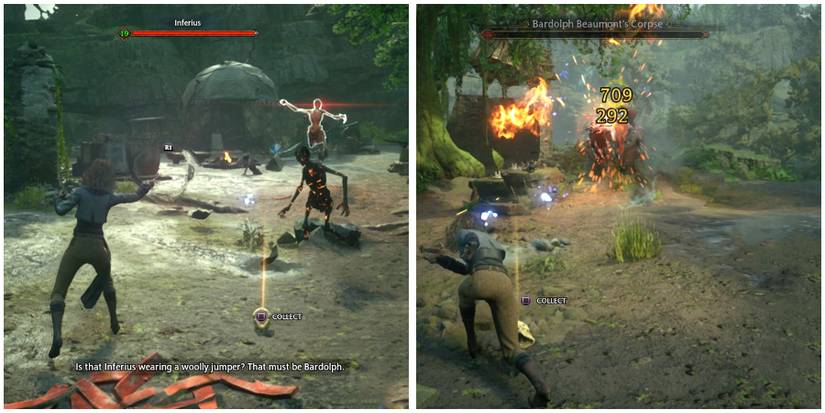 attacking inferius and barldoph beaumont corpse in hogwarts legacy