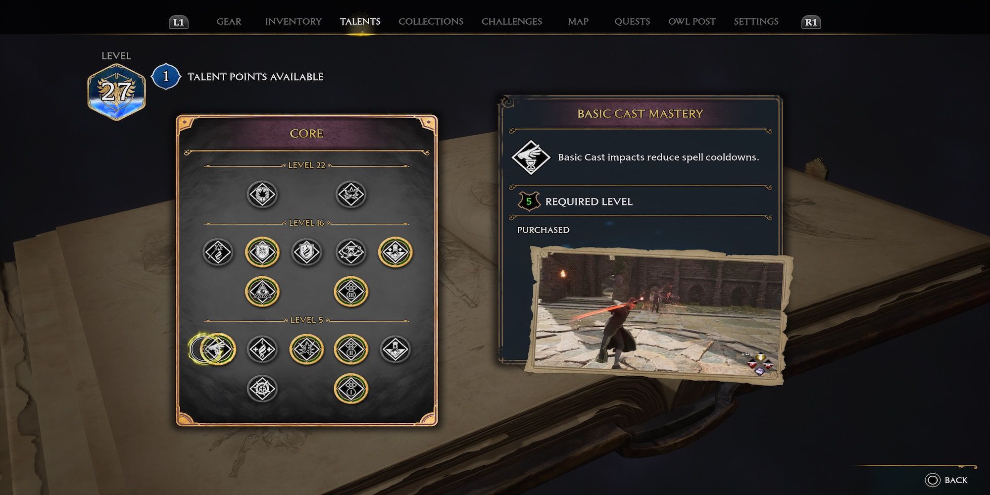 Basic Cast Mastery Talent in Hogwarts Legacy