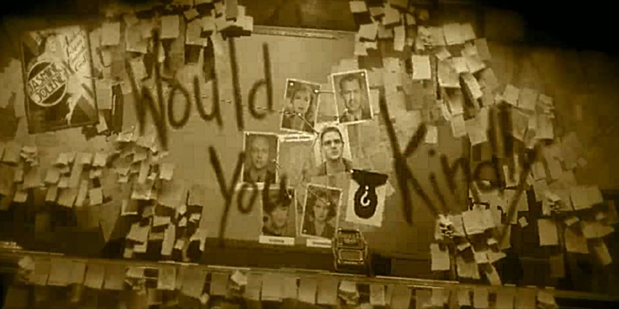 The main phrase of Bioshock, 'Would You Kindly' written on the wall