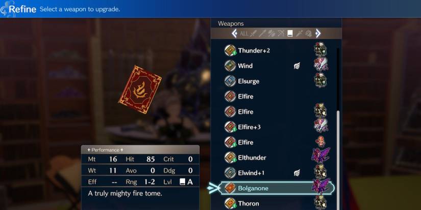 The tome Bolganone from Fire Emblem Engage