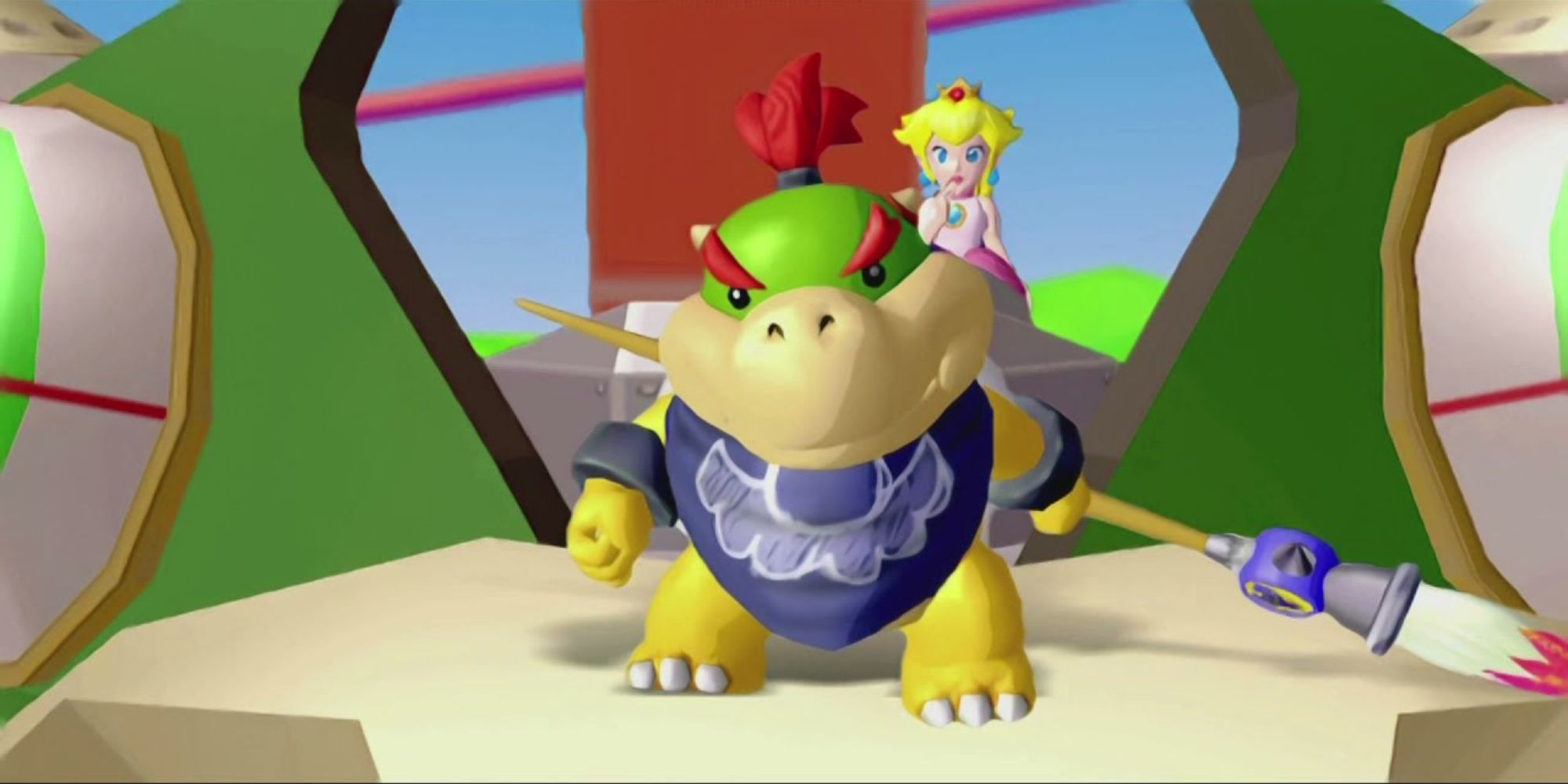 Bowser Junior defending Peach in Mario sunshine