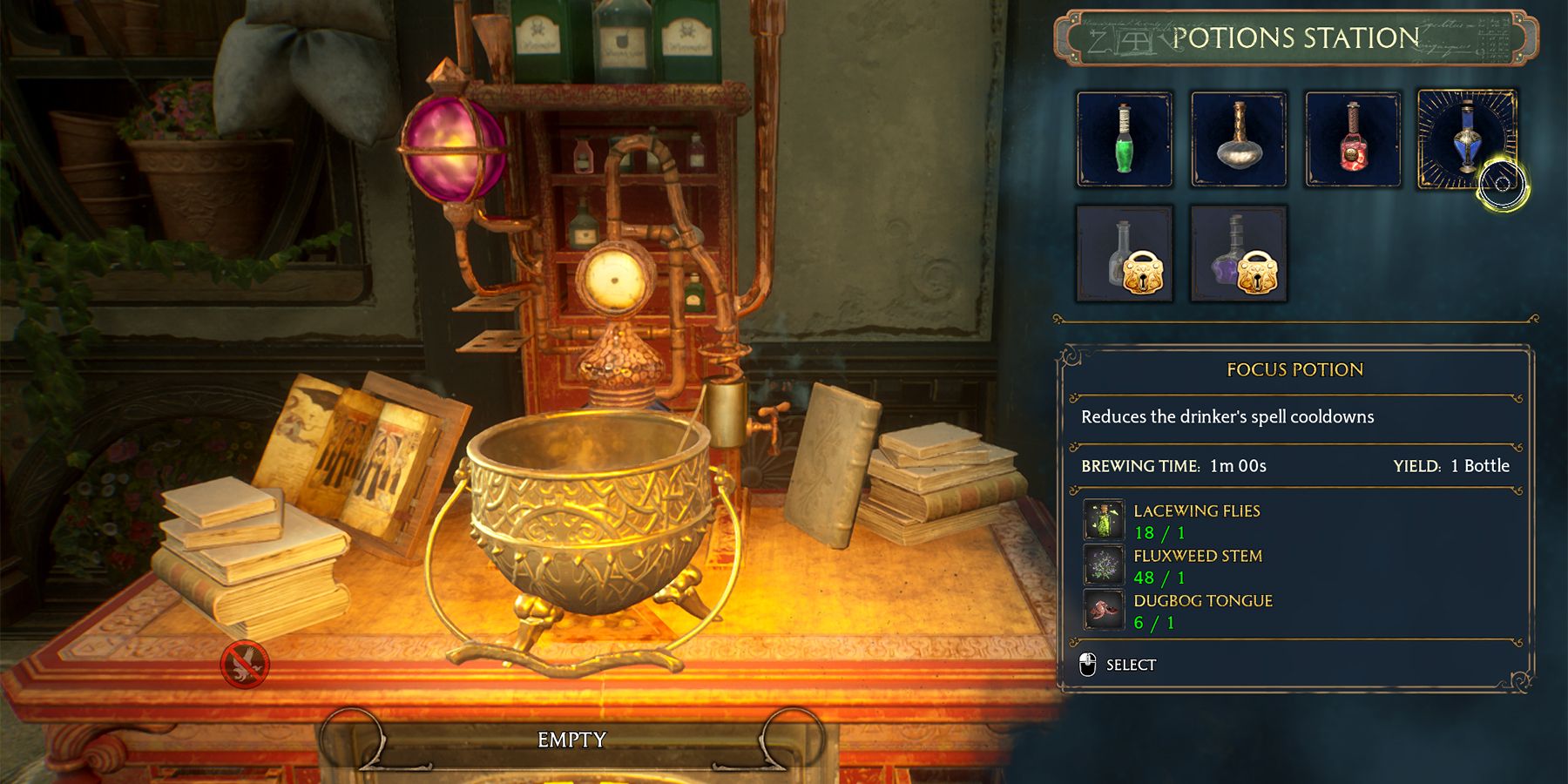 brew potions in hogwarts legacy