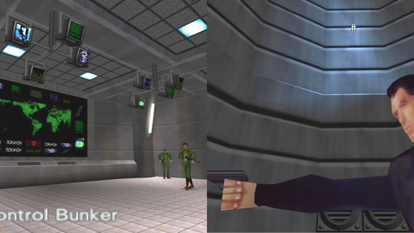 Bunker 1 mission Goldeneye key room and James Bond 007 in Goldeneye 007