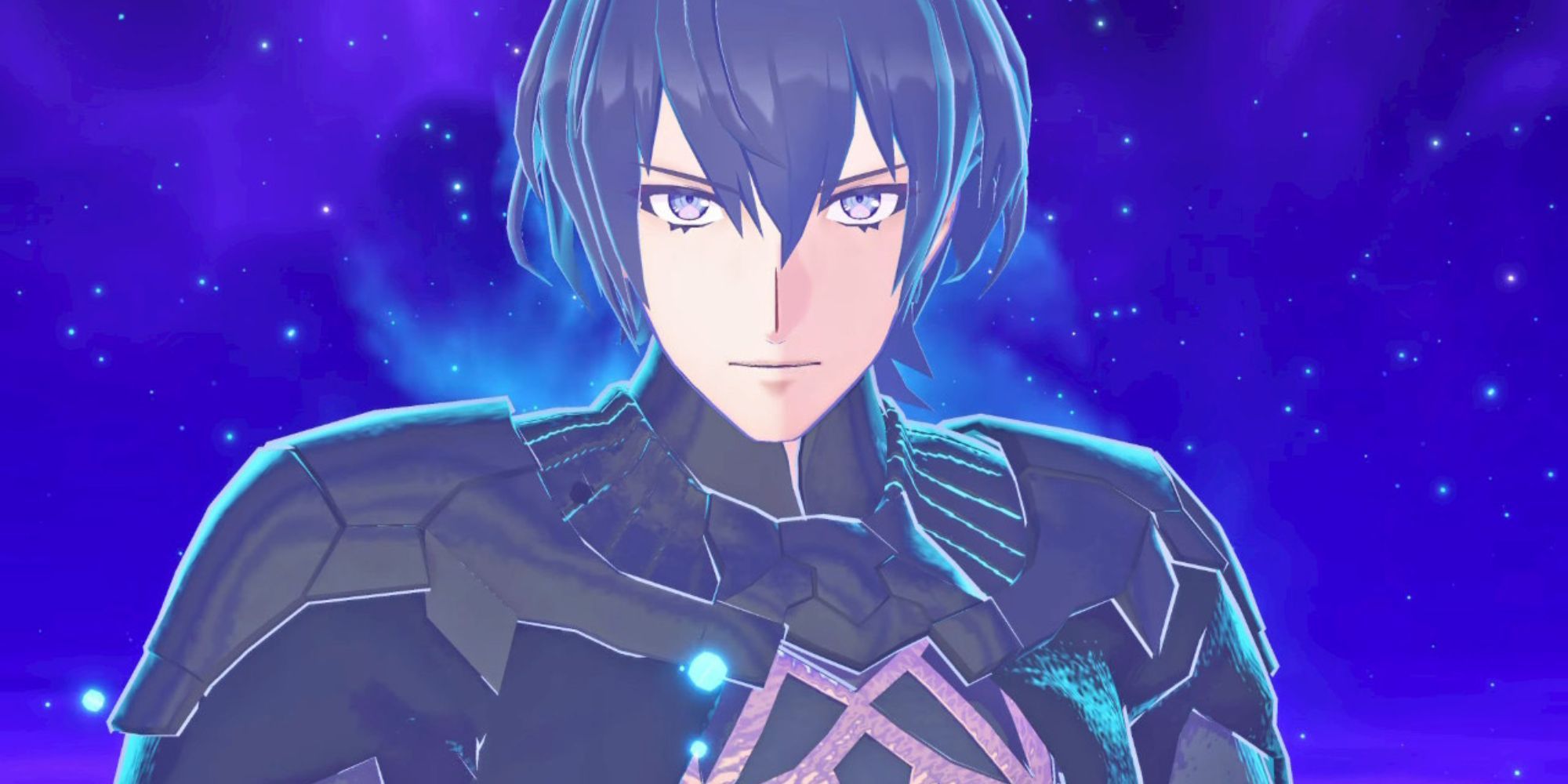 A close up of Byleth in Fire Emblem Engage