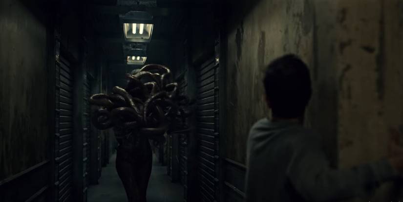 Dottie's possessed body, the top half replaced by a mass of writhing tentacles. 